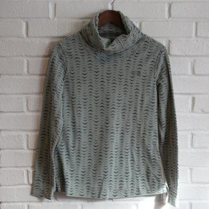 The North Face fleece light green size medium cowl neck pullover women's